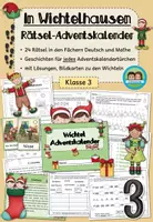 Vorschau - Arbeitsblätter - Wichtel Adventskalender - 24 Deutsch und Mathe-Rätsel (Klasse 3) - Deckblatt