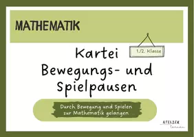 Vorschau - Stationenlernen - Kartei Bewegungspausen Mathematik 1./2. Klasse - Deckblatt