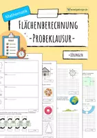 Vorschau - Arbeitsblätter - Flächen - Umfang und Flächeninhalt - Klausur (Lösungen) - Deckblatt