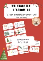 Vorschau - Stationenlernen - Weihnachten Lesedomino differenziert - Deckblatt