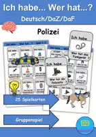 Vorschau - Arbeitsblätter - Ich habe wer hat? (Polizei) 1. Klasse Deutsch / DaZ/DaF - Wortschatz Förderung • Hörverstehen • Leseverstehen (Gruppenspiel) - Deckblatt