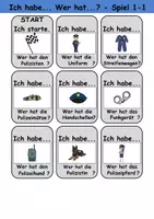 Vorschau - Arbeitsblätter - Ich habe wer hat? (Polizei) 1. Klasse Deutsch / DaZ/DaF - Wortschatz Förderung • Hörverstehen • Leseverstehen (Gruppenspiel) - Seite 1