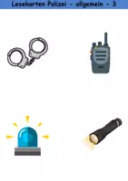 Vorschau - Mal- und Bastelvorlagen - Lesekarten/Bildkarten Polizei einfach - DaZ/DaF / Deutsch (Grundschule) - Seite 3