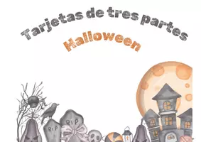 Vista previa - Refuerzo / NEE / Materiales de apoyo - HALLOWEEN - VOCABULARIO: Tarjetas 3 partes. Montessori. - página 1