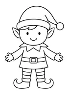 Vorschau - Mal- und Bastelvorlagen - Weihnachtself - Wichtel - Vorlage und Schablone - eitierbare Datei - Seite 1