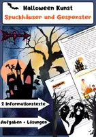 Vorschau - Arbeitsblätter - Halloween Kunst: Spukhaus und Gespenster - Deckblatt