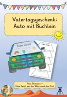 Vorschau - Mal- und Bastelvorlagen - Vatertag/Vatertagsgeschenk: Auto mit Büchlein - Windschutzscheibe zum Hochklappen - Deckblatt