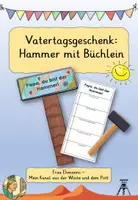 Vorschau - Mal- und Bastelvorlagen - Vatertag/Vatertagsgeschenk: Hammer mit Büchlein (Vatertagshammer) - Deckblatt