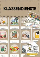 Vorschau - Poster - Klassendienste / Klassenämter: Bildkarten inkl. Silbenschrift - Deckblatt