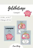 Vorschau - Aufgabenkarten - Lesespiel - Geldbeträge (ZR 100) - Deckblatt