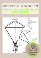 Vorschau - Arbeitsblätter - Drachen gestalten Reflektion Herbstferien - Deckblatt