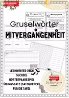 Vorschau - Arbeitsblätter - Übungsstunde- Gruselwörter Mitvergangenheit - Deckblatt