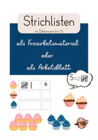 Vorschau - Arbeitsblätter - Strichlisten im Zahlenraum bis 10 - Deckblatt