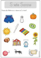 Vorschau - Arbeitsblätter - Buchstabenerarbeitung S - phonologische Bewusstheit - Seite 1