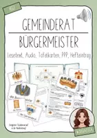 Vorschau - Arbeitsblätter - Gemeinderat und Bürgermeister - Lesetext, Audio, Tafelkarten, PPP Hefteintrag - Deckblatt