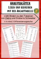 Vorschau - Arbeitsblätter - Arbeitsblätter Arbeit mit der Anlauttabelle - Lesen und Schreiben - Deckblatt