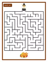 Aperçu - Feuilles d'exercices - Thanksgiving Mazes activity Book For Kids - Page de couverture