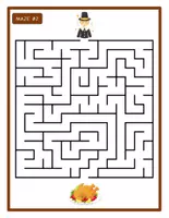 Aperçu - Feuilles d'exercices - Thanksgiving Mazes activity Book For Kids - Page 1