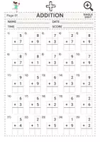 Aperçu - Feuilles d'exercices - addition and subtraction school activities - Page 1