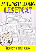 Vorschau - Arbeitsblätter - Lesetext Zeitumstellung (Herbst und Frühling) - Deckblatt