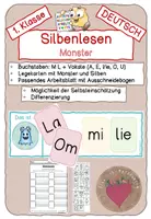 Vorschau - Spiele - Silbenlesen Monster (M L + Vokale) - Deckblatt