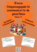 Vorschau - Bildkarten - 10 kurze Entspannungsspiele für die ganze Klasse – sofort einsetzbar! - Deckblatt