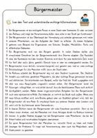 Vorschau - Arbeitsblätter - Bürgermeister Arbeitsblätter mit Fragen + Lösungen Lesetext Wortspeicher didaktische Reserve Lesen - Seite 3