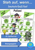 Vorschau - Arbeitsblätter - Steh auf wenn... Polizei - DaZ/DaF / Deutsch (Bewegungsspiel) - Deckblatt