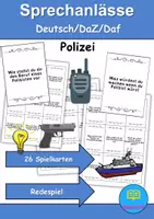 Vorschau - Arbeitsblätter - Sprechanlässe Polizei - DaZ/DaF / Deutsch (Redespiel) - Deckblatt