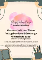 Vorschau - Klassenarbeiten - Klassenarbeit: textgebundene Erörterung Klimaschutz 2025 - Deckblatt
