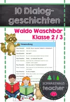 Vorschau - Arbeitsblätter - 10 freche Dialoggeschichten mit Waldo Waschbär (Klassen 2 und 3) – Leseförderung, Partnerlesen & Vorlesetheater - Deckblatt