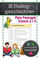 Vorschau - Arbeitsblätter - 15 scherzhafte Dialoggeschichten mit Pipo Papagei (Klassen 2 und 3) – Leseförderung, Partnerlesen & Vorlesetheater - Deckblatt