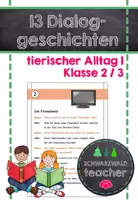 Vorschau - Aufgabenkarten - 13 tierische Dialoggeschichten aus dem Alltag – Band 2 (Klasse 2) – Leseförderung, Partnerlesen & Vorlesetheater - Deckblatt