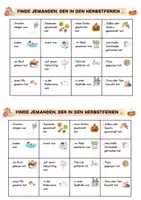 Vorschau - Spiele - Herbstferien Erzählanlass Erzählen von den Ferien Bingo - Seite 1