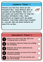 Vorschau - Arbeitsblätter - Wendekarten/Lesekarten: Polizei - DaZ/DaF / Deutsch - Seite 1