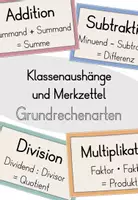 Vorschau - Poster - Klassenaushänge Grundrechenarten - Deckblatt