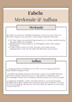 Vorschau - Merkblätter - Merkblatt Fabeln (Merkmale und Aufbau) - Deckblatt