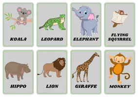 Aperçu - Matériel pour travaux manuels / dessin - animal flashcards animal Farm Zoo animal Vocabulary - Page 2