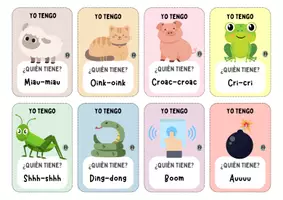 Vista previa - Tarjetas / Manipulativos - Yo tengo, quien tiene: ONOMATOPEYAS - página 2
