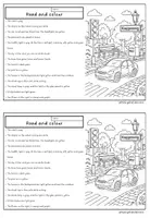 Vorschau - Mal- und Bastelvorlagen - Read and colour - my town - Seite 1