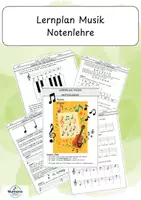Vorschau - Arbeitsblätter - Lernplan Musik Notenlehre - Stammtöne, Notenwerte, Pausen - Deckblatt