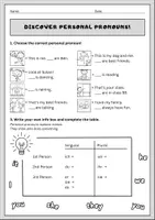 Vorschau - Arbeitsblätter - Personal Pronouns English Klasse 4-5, Personalpronomen - Seite 1