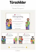 Vorschau - Poster - Elternsprechtag: Türschilder in verschiedenen Familienkonstellationen - Deckblatt