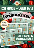 Vorschau - Spiele - Ich habe... Wer hat? - Weihnachten (Lesespiel Vorschule) - Deckblatt