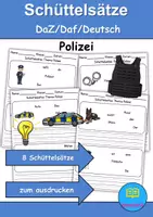 Vorschau - Arbeitsblätter - Schüttelsätze: Polizei - DaZ/DaF / Deutsch (Satzbau) - Deckblatt