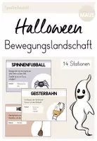 Vorschau - Stundenentwürfe - Halloween: Bewegungslandschaft (14 Stationen) - Deckblatt