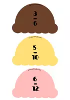 Vista previa - Tarjetas / Manipulativos - Helados: FRACCIONES EQUIVALENTES - página 2