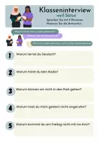 Vorschau - Arbeitsblätter - weil - Sätze A2 schnelle Sprechübung Klasseninterview - Seite 1