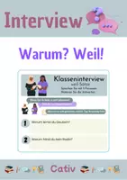 Vorschau - Arbeitsblätter - weil - Sätze A2 schnelle Sprechübung Klasseninterview - Deckblatt