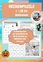 Vorschau - Arbeitsblätter - Halloween Rechenpuzzle – Subtraktion im Zahlenraum bis 20 | 8 differenzierte Mathe-Rätsel mit Lösungen - Deckblatt